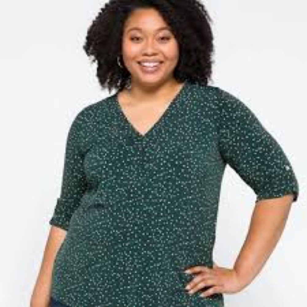 Beacon Women's Dark Green Speckled Long Sleeve Top